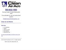 Tablet Screenshot of cleanairactheatingandac.com